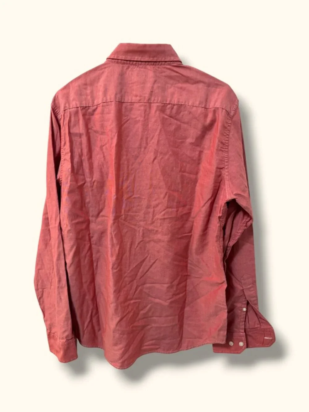 Banana Republic Shirt Mens L Untucked Fit Oxford Long Sleeve Button Down Red